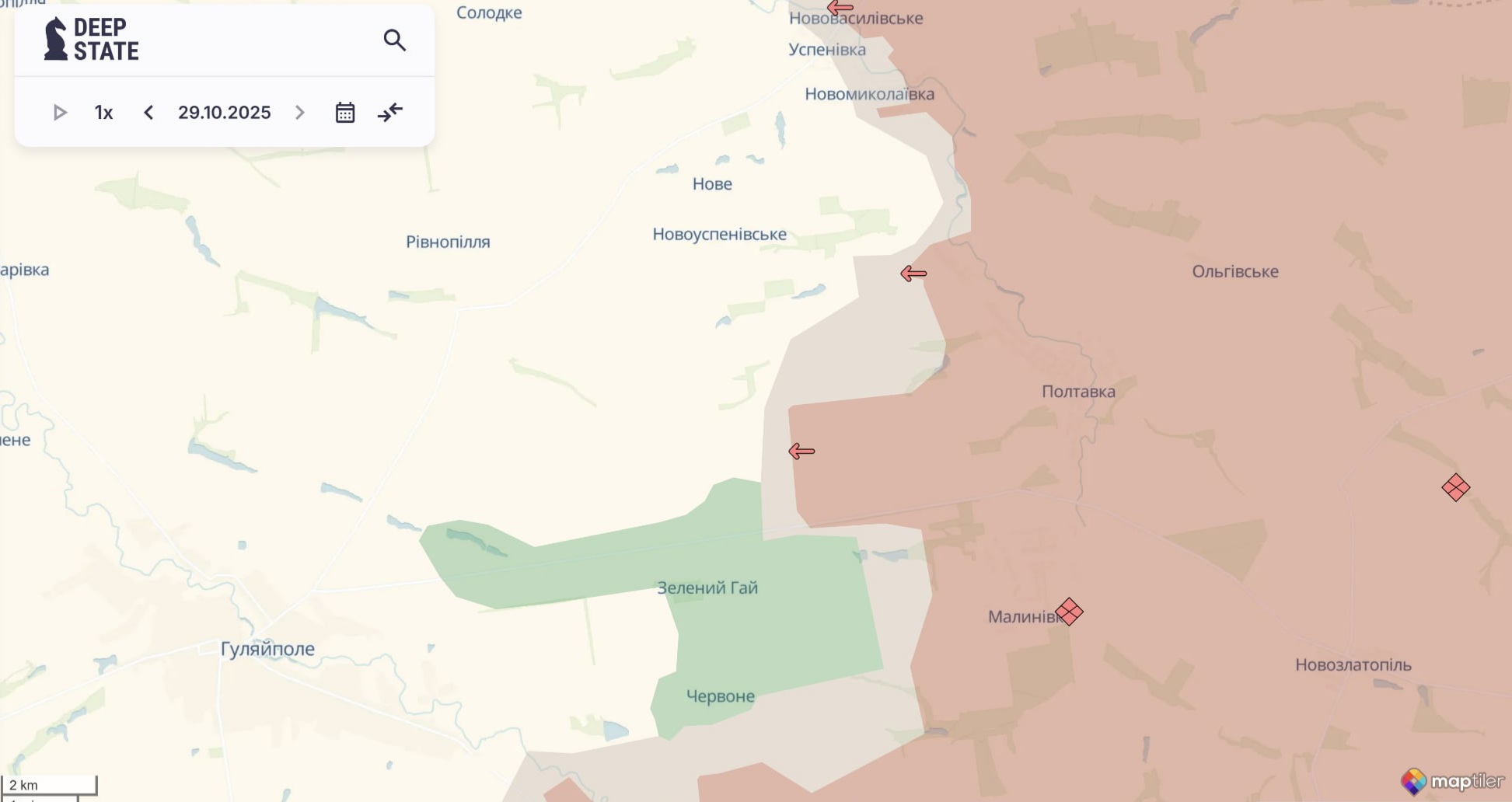Ориентировочная карта боевых действий по состоянию на 30 октября в 09:21/DeepStateMap