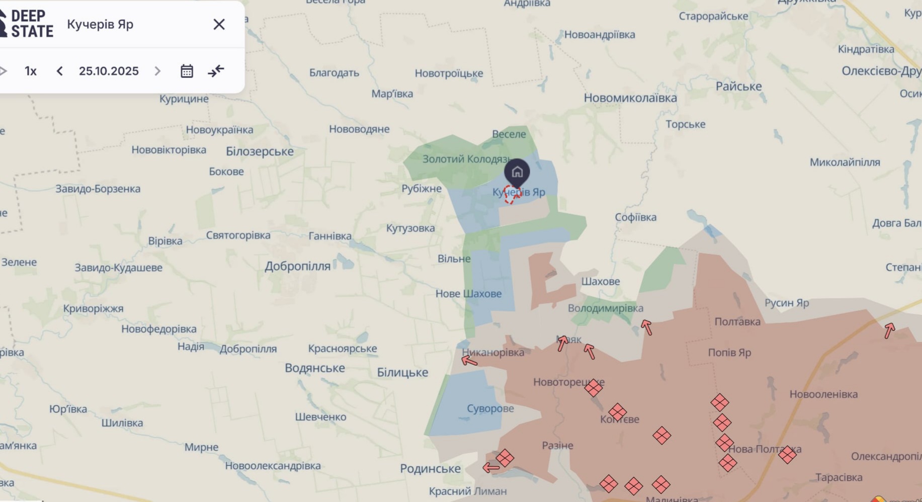 Ориентировочная карта боевых действий на 26 октября в 9:38/DeepStateMap Ориентировочная карта боевых действий на 26 октября в 9:38/DeepStateMap