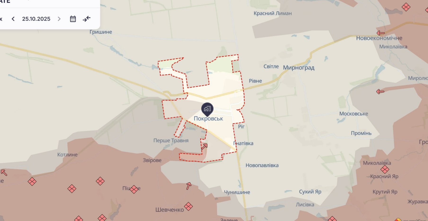 Ориентировочная карта боевых действий на 26 октября в 12:40/DeepStateMap Ориентировочная карта боевых действий на 26 октября в 12:40/DeepStateMap