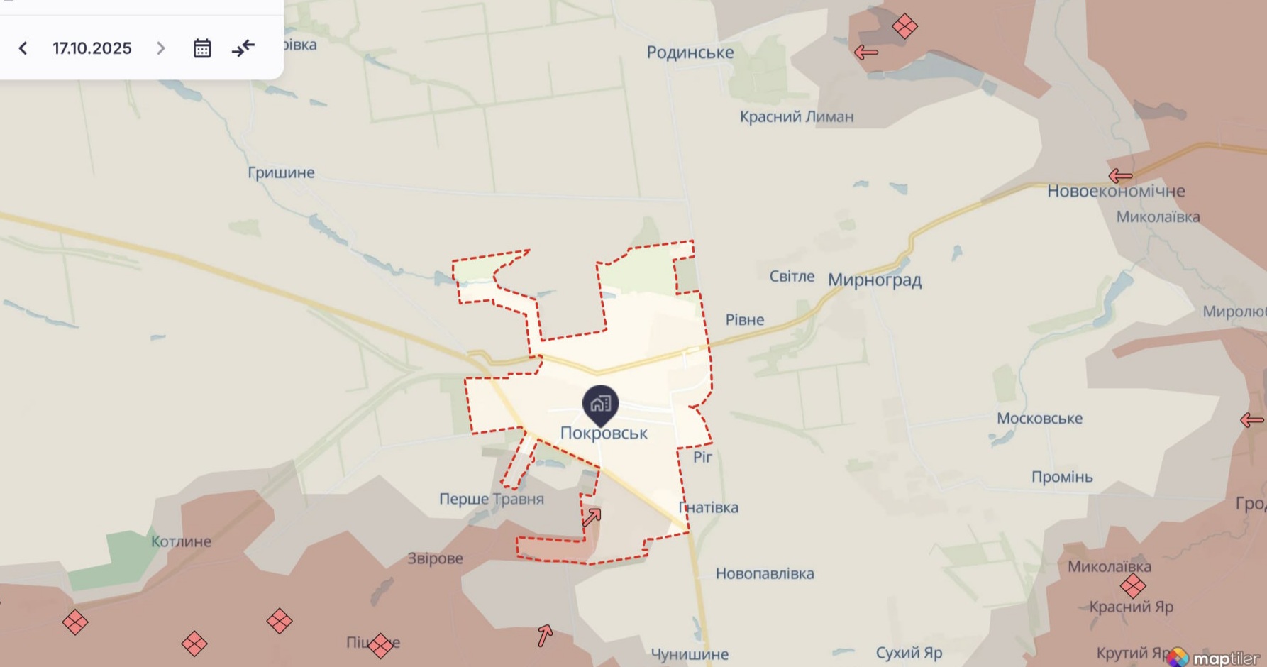 Ориентировочная карта боевых действий на 18 октября в 13:13 / DeepStateMap