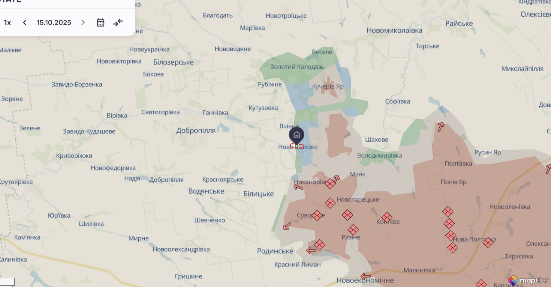Ориентировочная карта боевых действий на 16 октября в 12:10/DeepStateMap