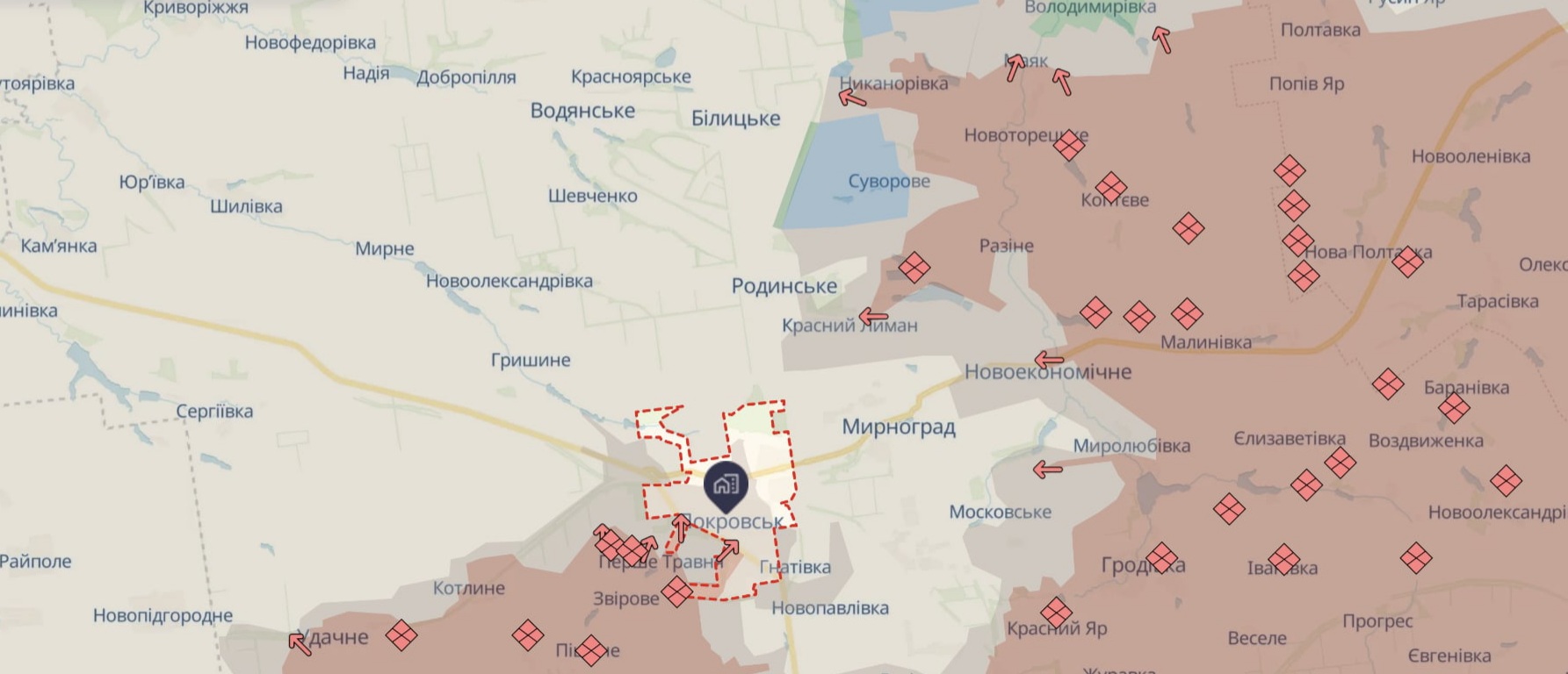 Ориентировочная карта боевых действий на 1 ноября в 12:50/DeepStateMap