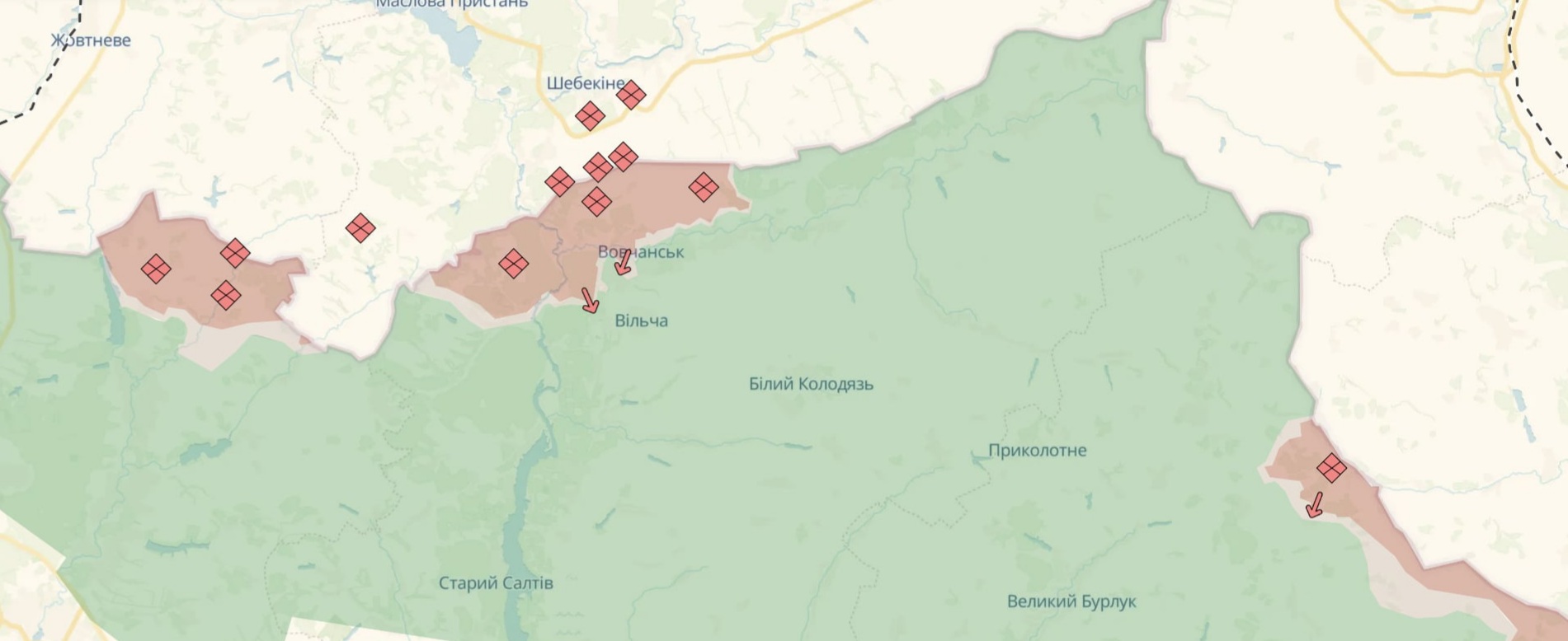 Орієнтівна карта бойових дій станом на 7 листопада о 23:34/DeepStateMap