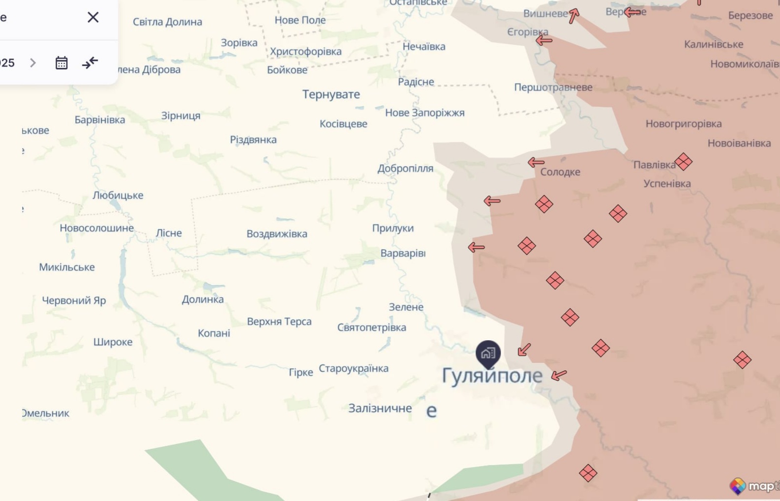 Ориентировочная карта боевых действий на 5 декабря в 22:42/DeepStateMap