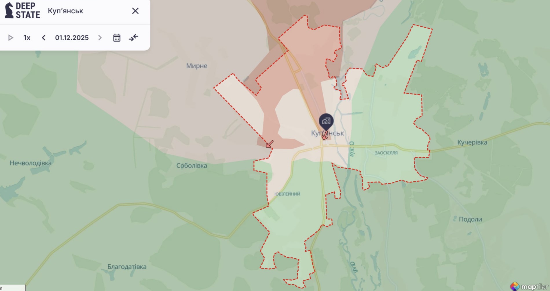 Ориентировочная карта боевых действий на 1 декабря в 23:31 / DeepStateMap