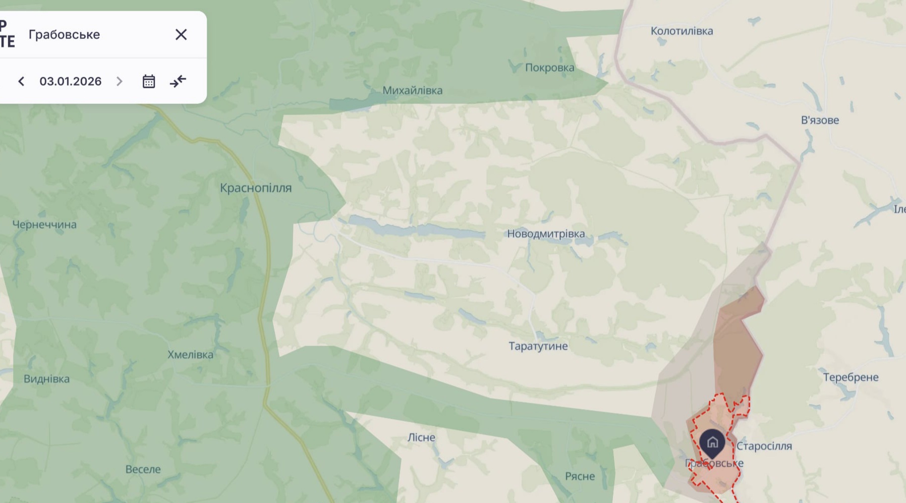 Ориентировочная карта боевых действий на 3 января в 23:00/DeepStateMap