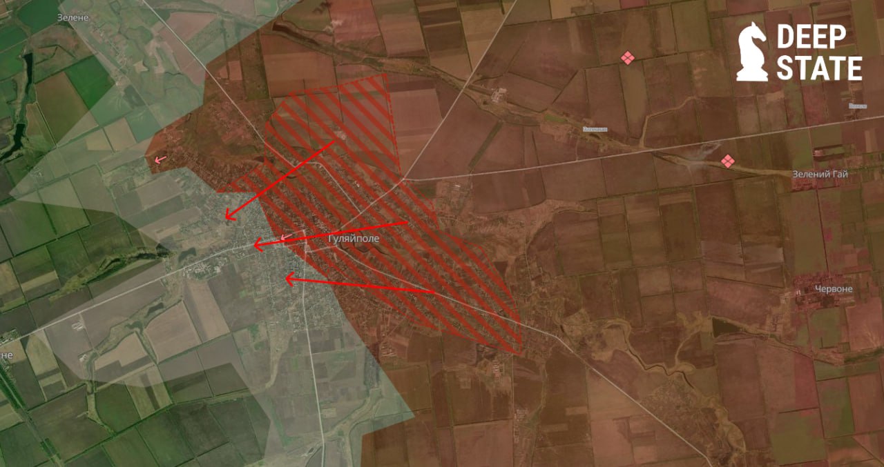 Лінія фронту в районі Гуляйполя станом на 16 січня/DeepStateMAP