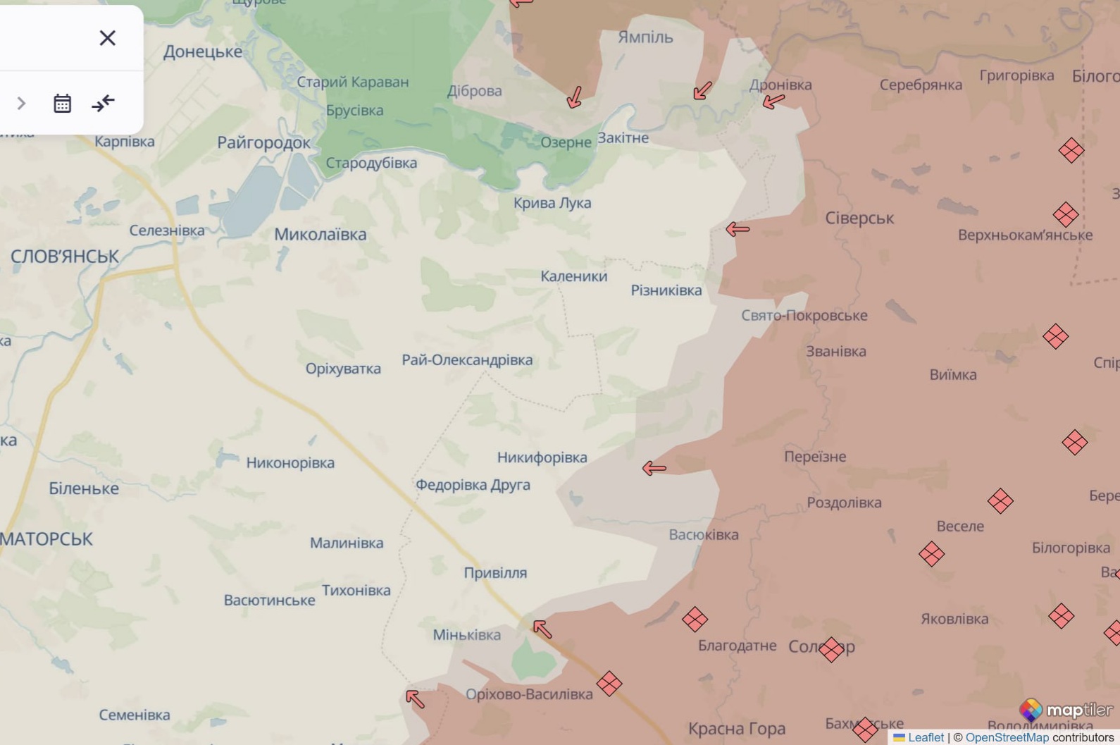 Ориентировочная карта боевых действий на 24 января в 23:43/DeepStateMap