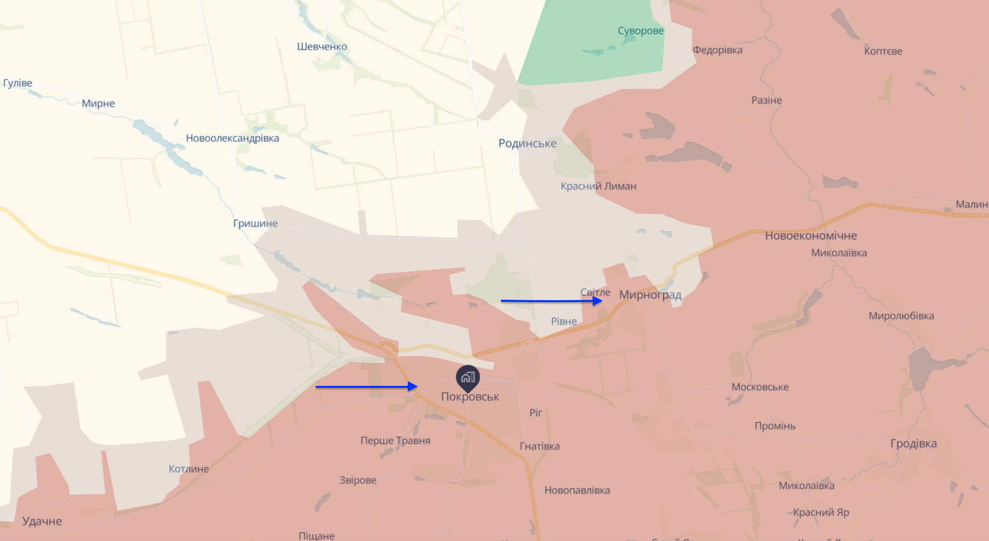 Ориентировочная карта боевых действий от DeepState по состоянию на 21:39 5 февраля