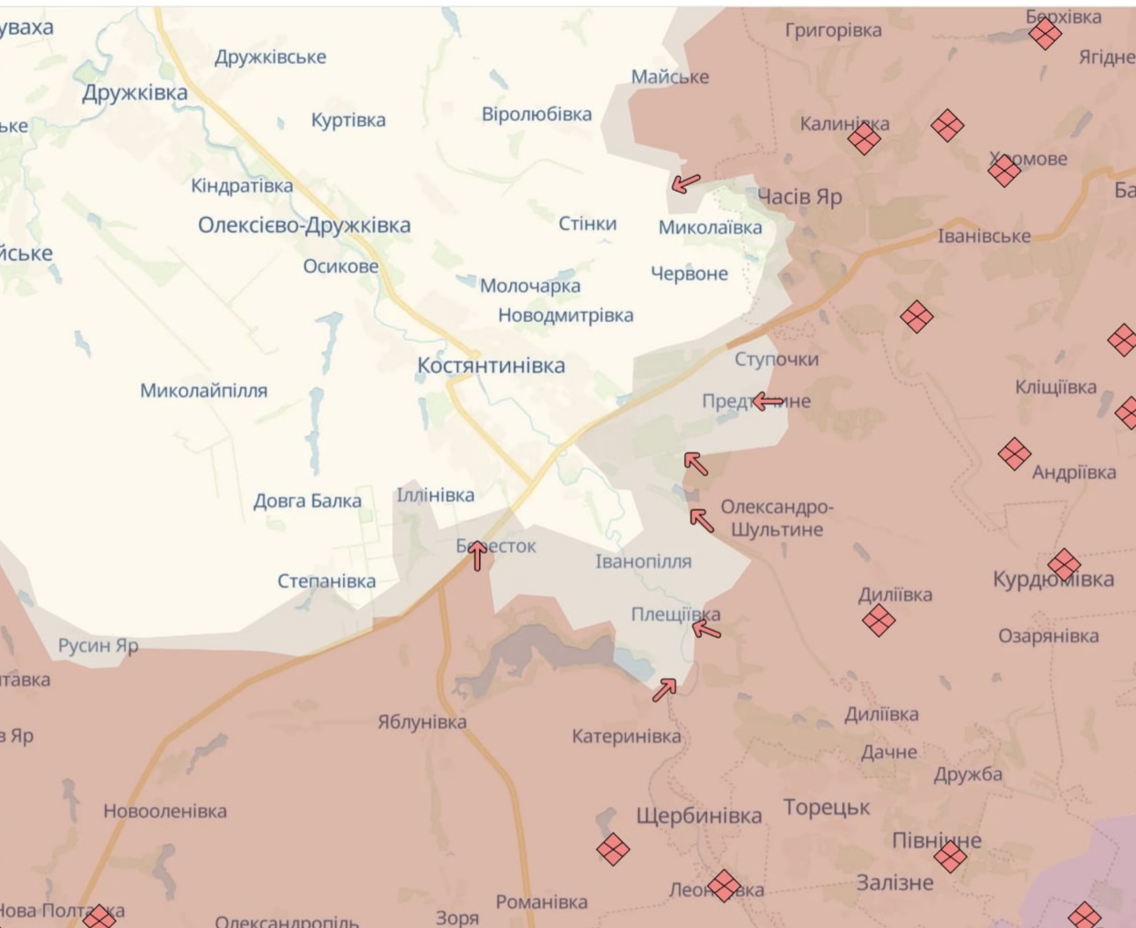 Ориентировочная карта боевых действий на 28 марта в 23:38/DeepStateMap