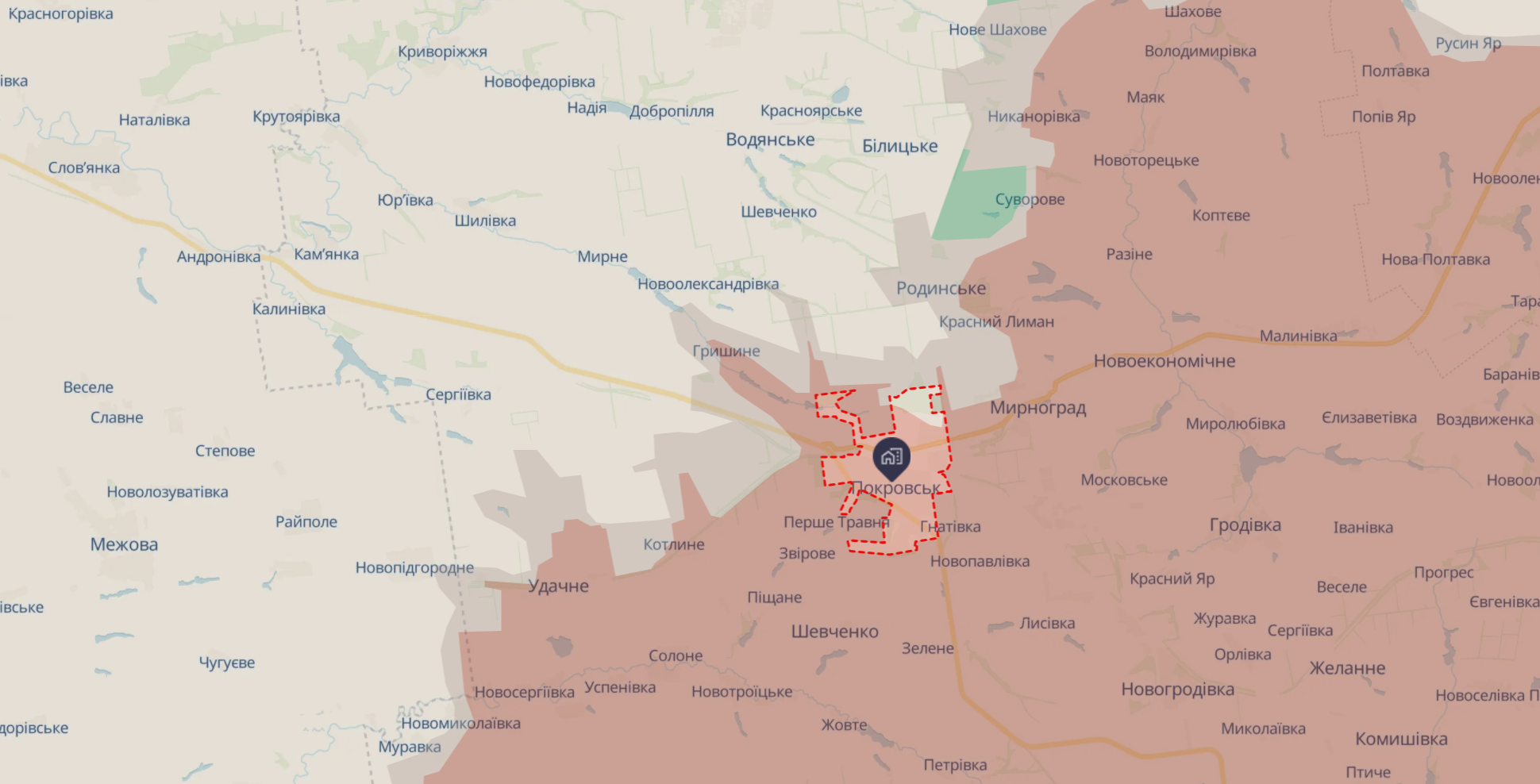 Орієнтовна карта бойових дій від DeepState станом 23:31 10 березня