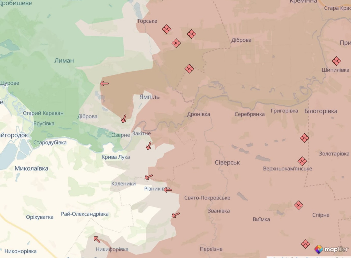 Ориентировочная карта боевых действий на 20 апреля в 23:09/DeepStateMap