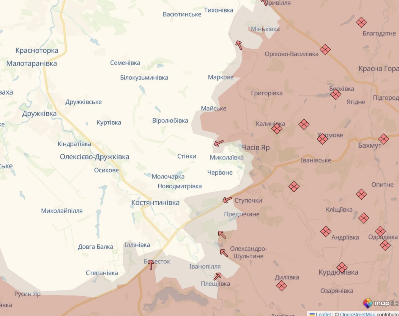 Ориентировочная карта боевых действий на 20 апреля в 23:09/DeepStateMap
