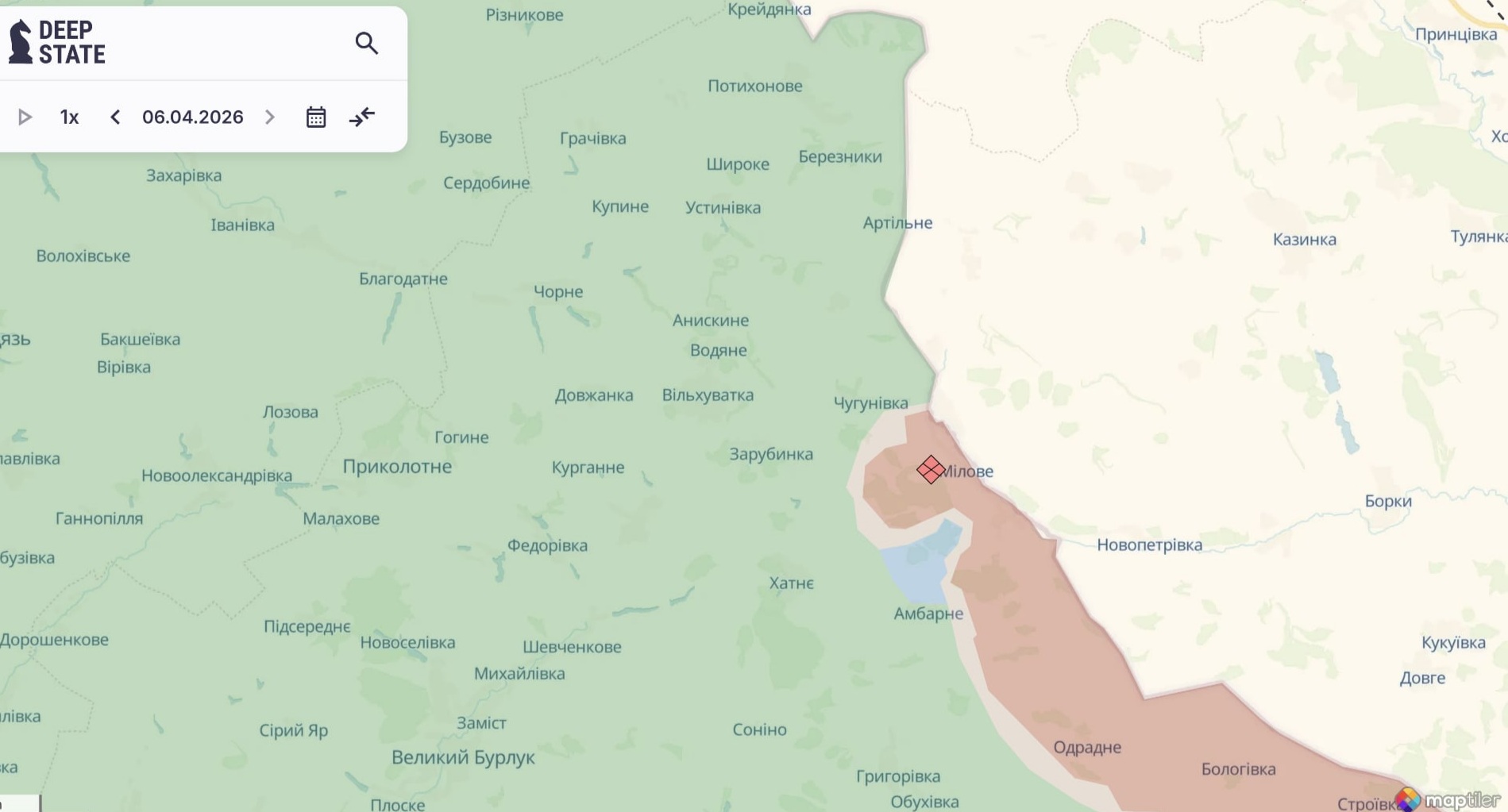 Ориентировочная карта боевых действий на 6 апреля в 01:59/DeepStateMap