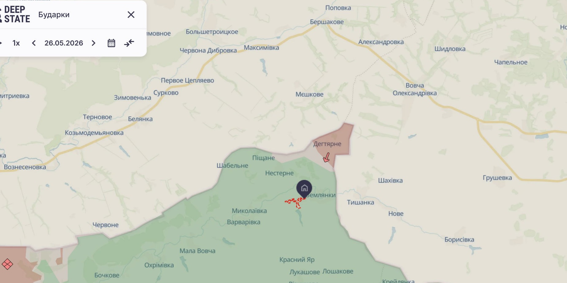 Ориентировочная карта боевых действий на 26 мая в 23:17/DeepStateMap