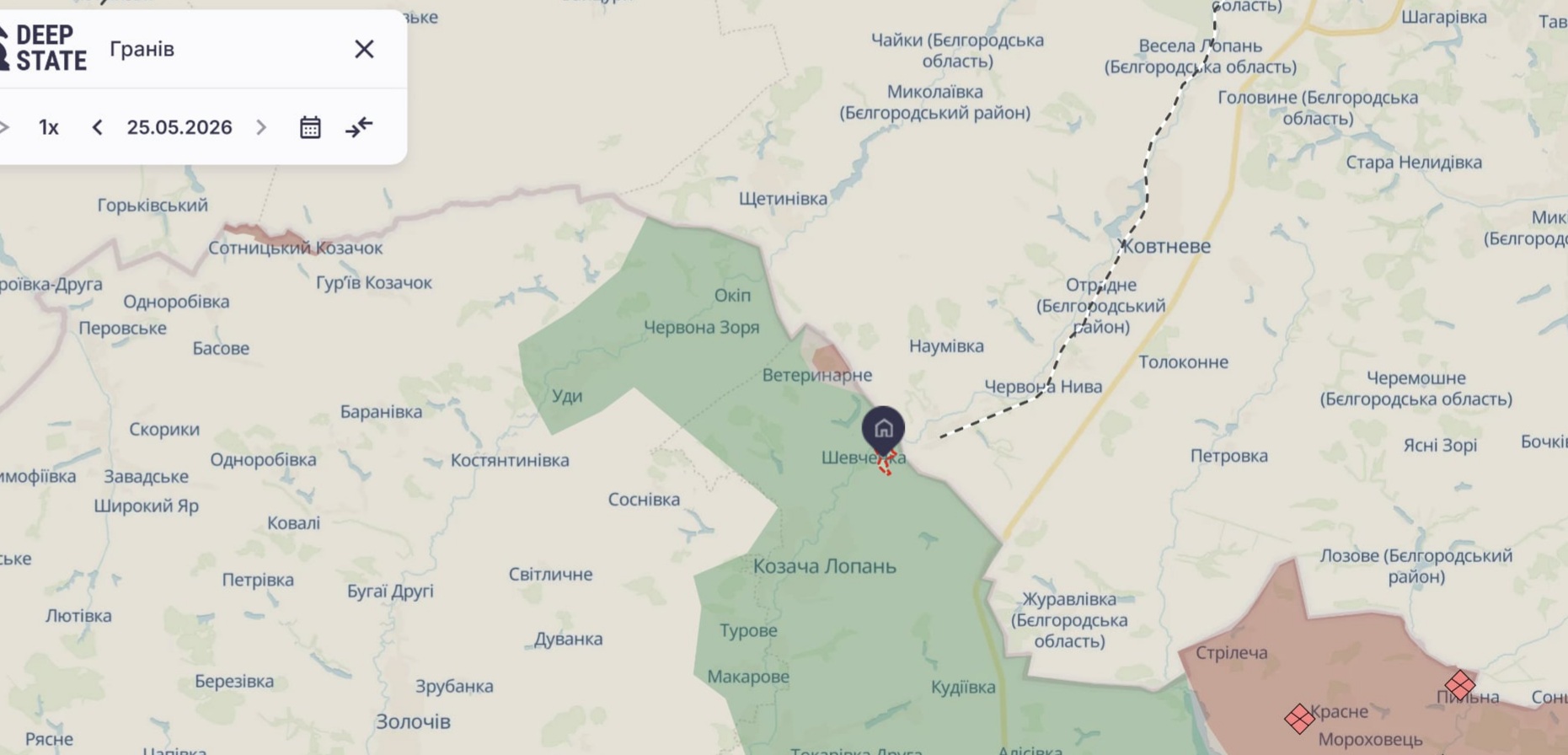 Ориентировочная карта боевых действий на 25 мая в 23:17/DeepStateMap