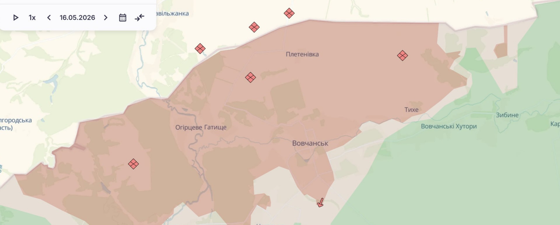 Ориентировочная карта боевых действий на 18 мая в 21:34/DeepStateMap