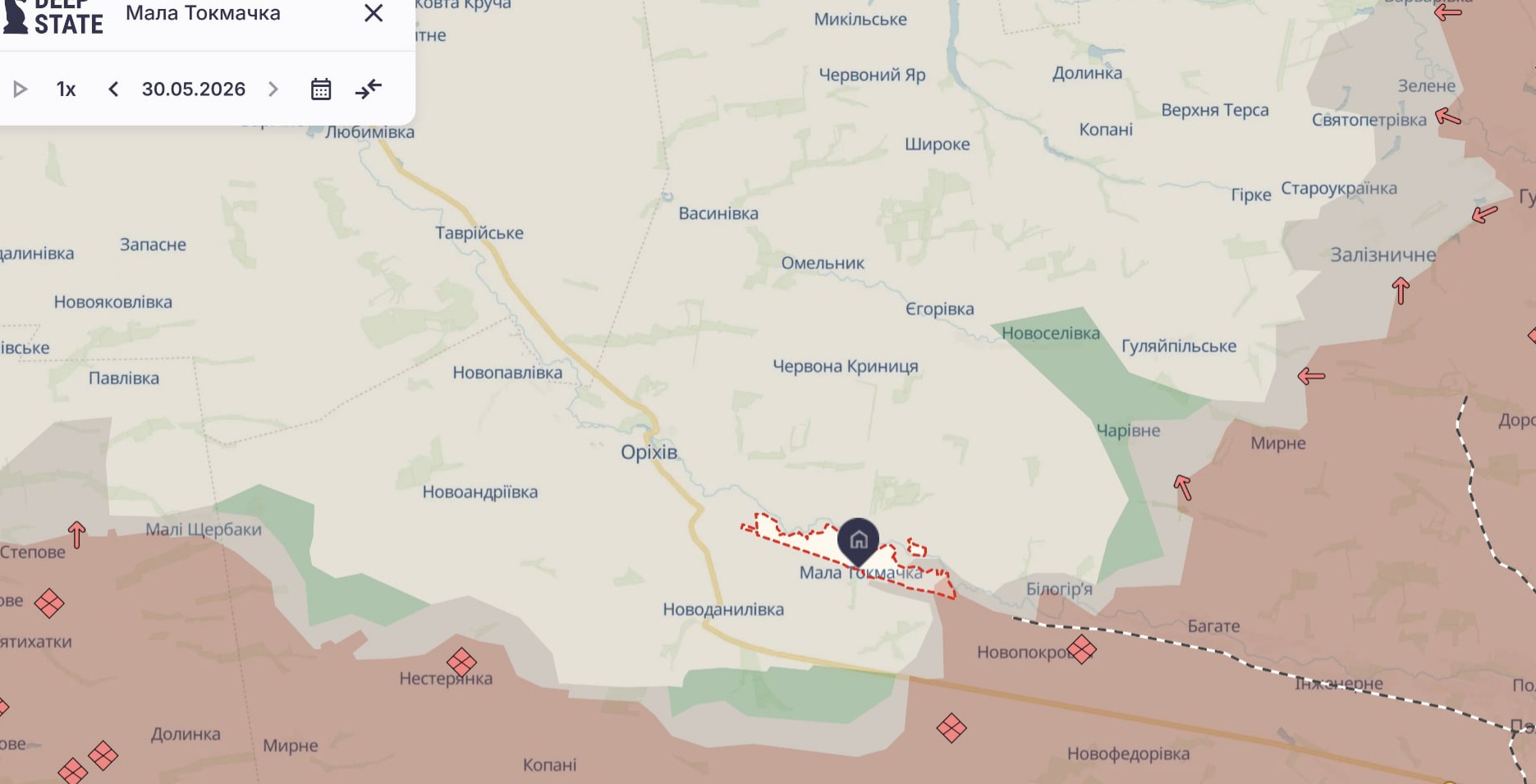 Ориентировочная карта боевых действий на 30 мая в 10:01/DeepStateMap