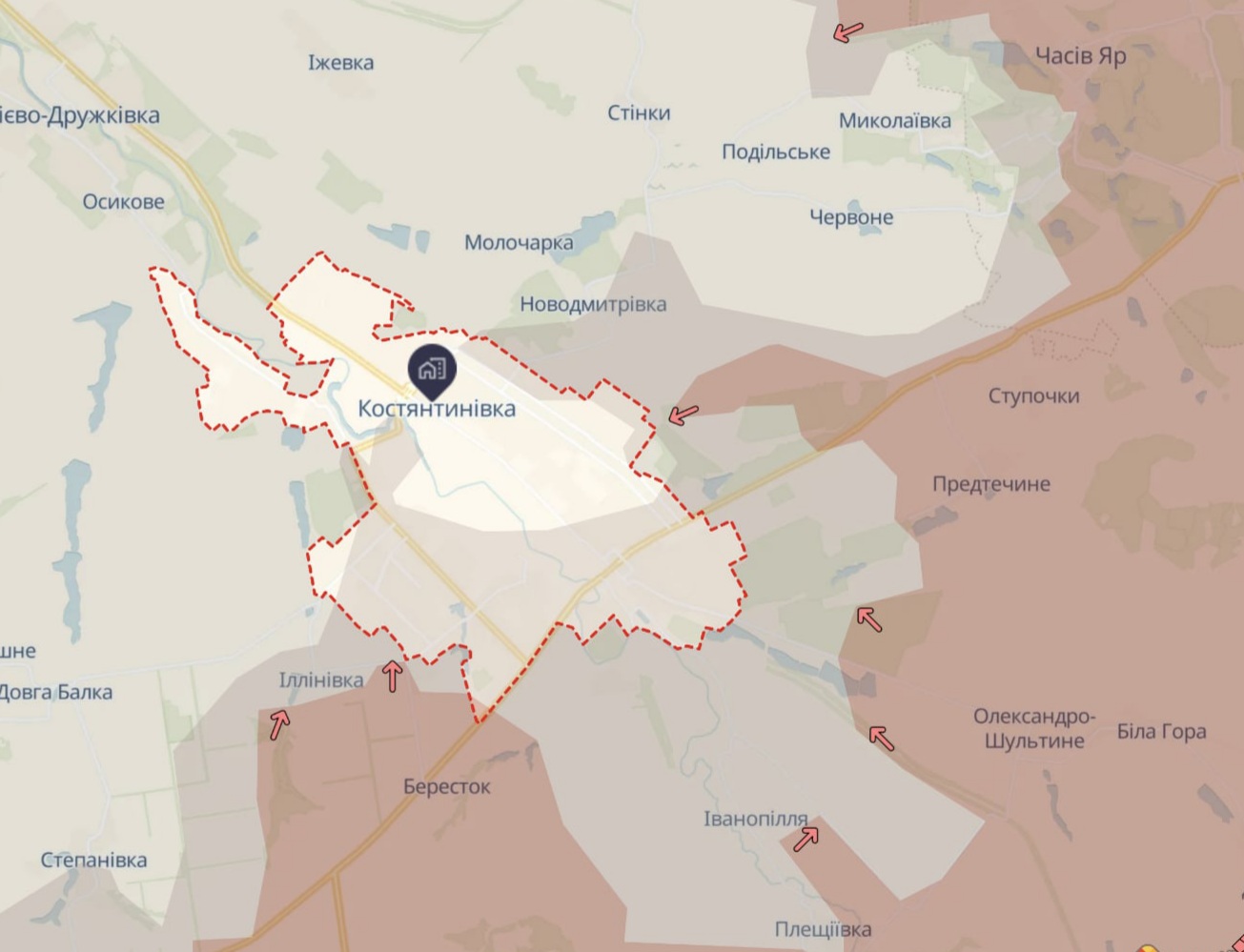 Ориентировочная карта боевых действий по состоянию на 22 июня в 17:01/DeepStateMap