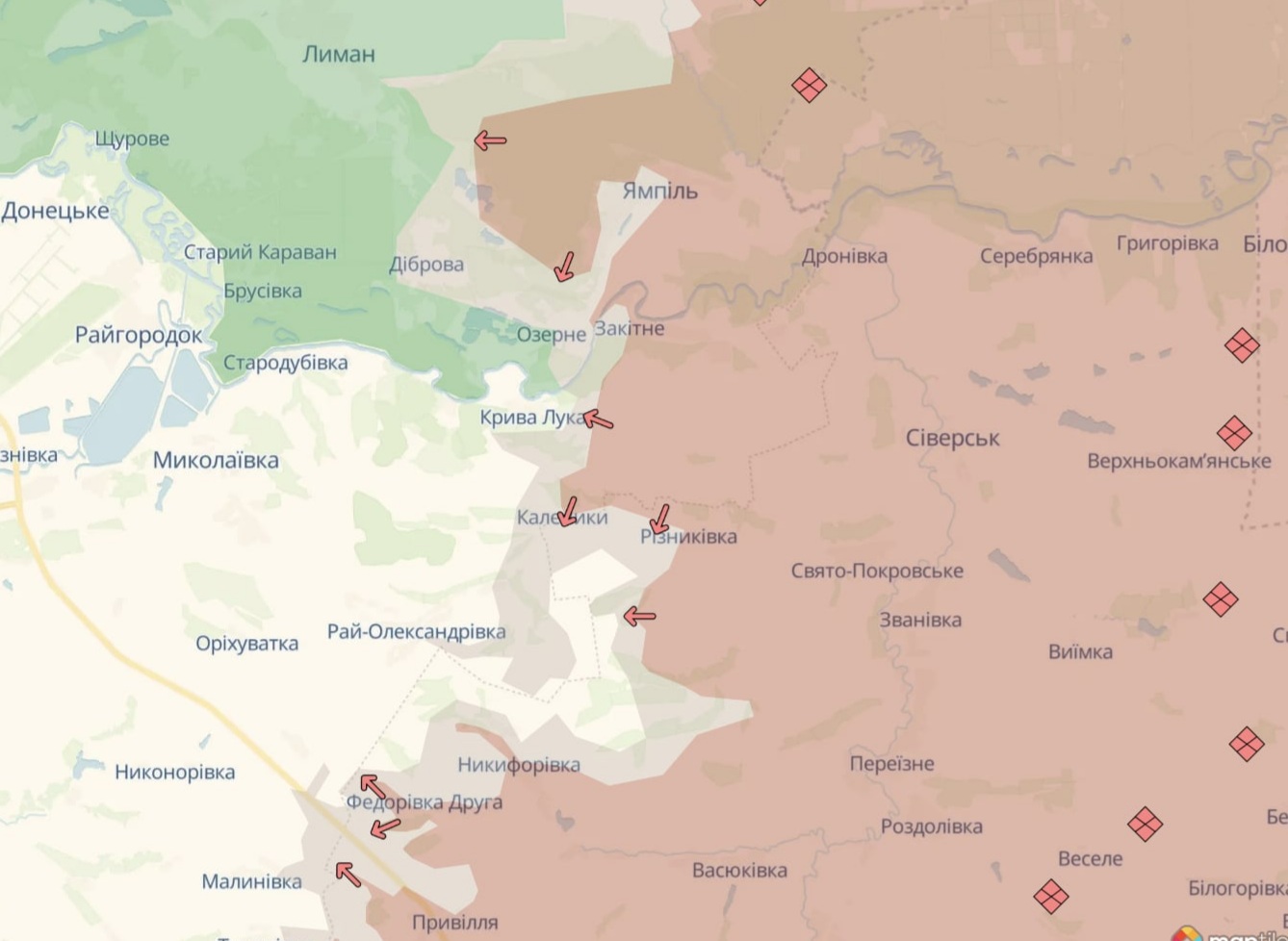 Ориентировочная карта боевых действий на 20 июня в 23:02/DeepStateMap