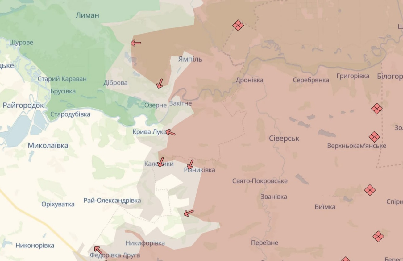 Ориентировочная карта боевых действий по состоянию на 8 июня в 23:58 / DeepStateMap