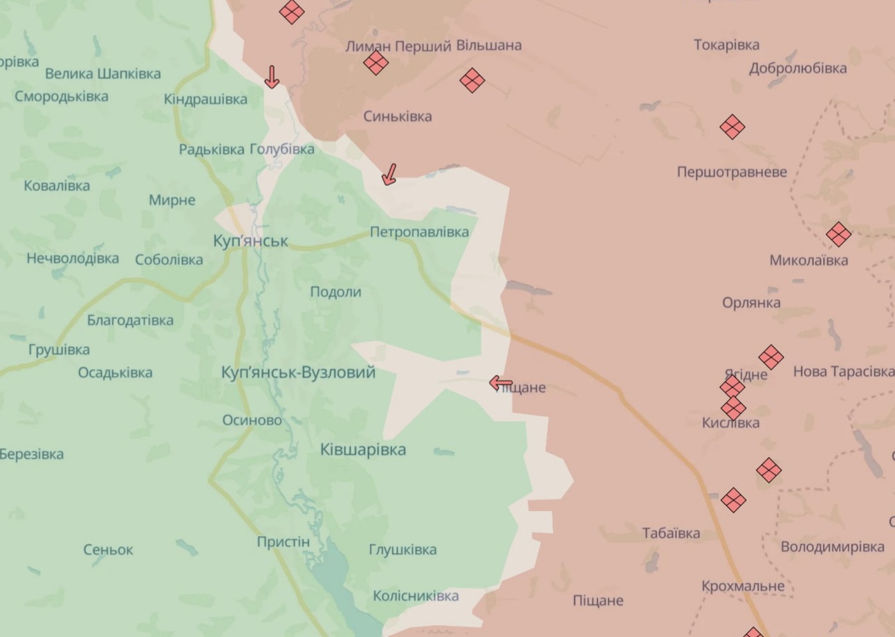 Ориентировочная карта боевых действий по состоянию на 23 июня в 14:54 / DeepStateMap