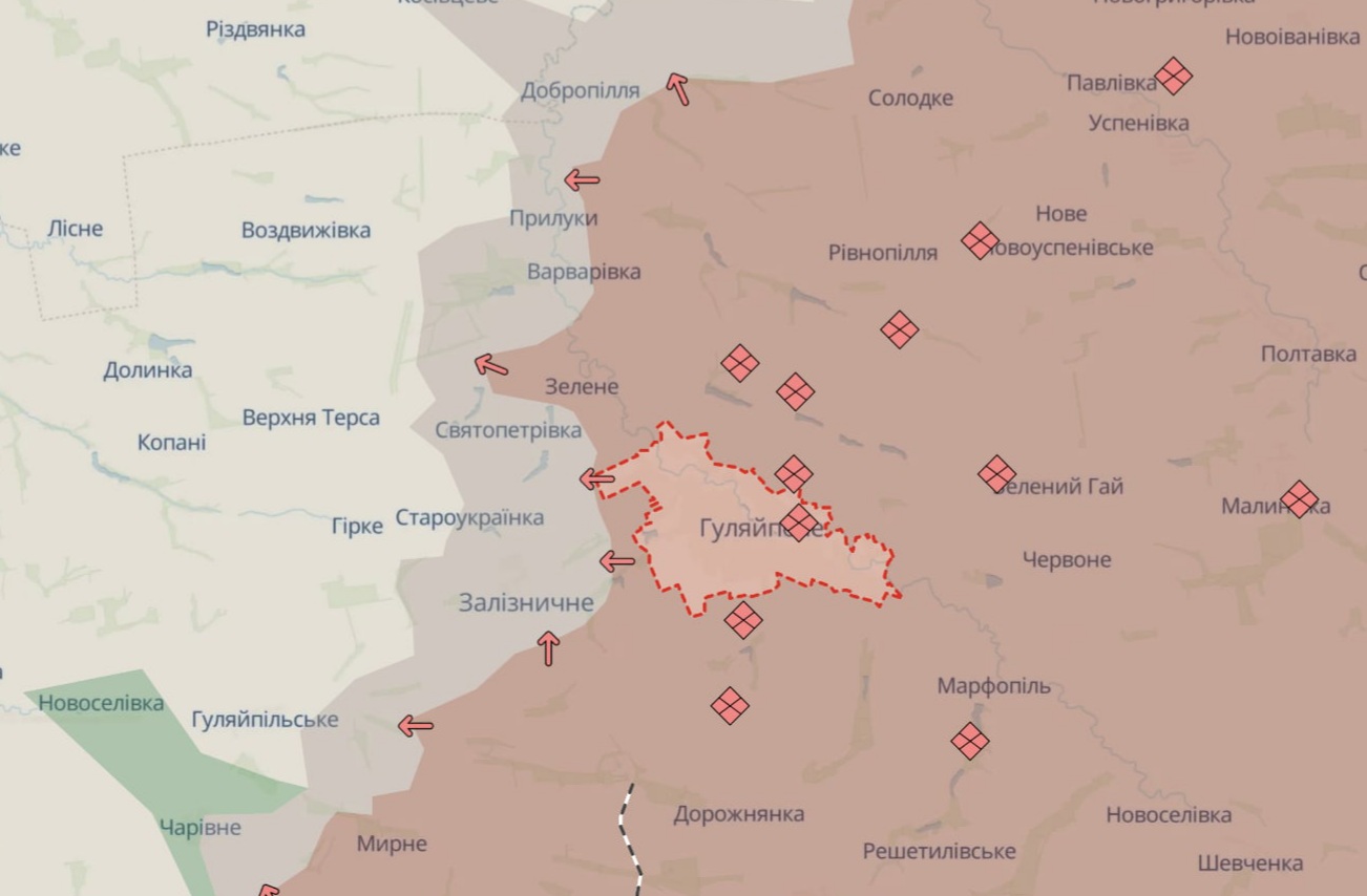 Ориентировочная карта боевых действий по состоянию на 28 июня в 20:15/DeepStateMap