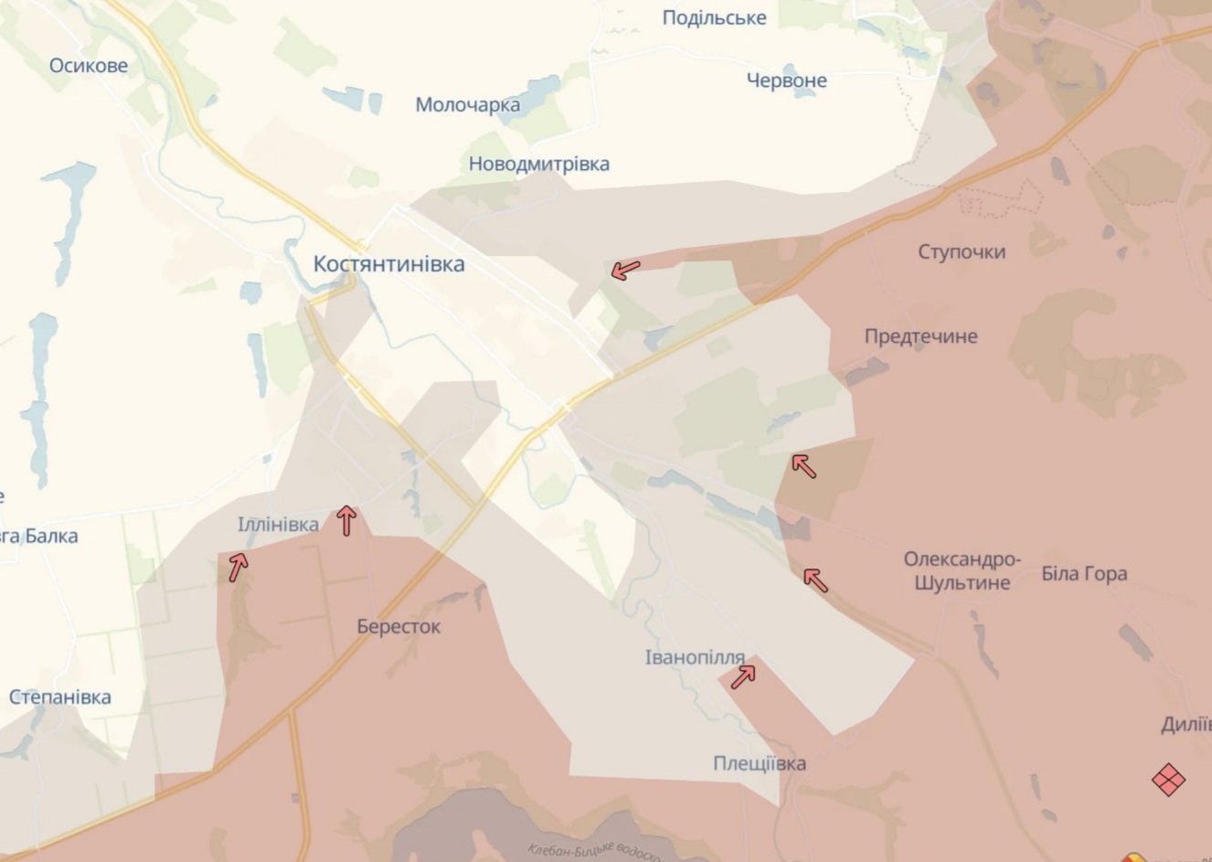 Ориентировочная карта боевых действий по состоянию на 20 июня в 23:02/DeepStateMap