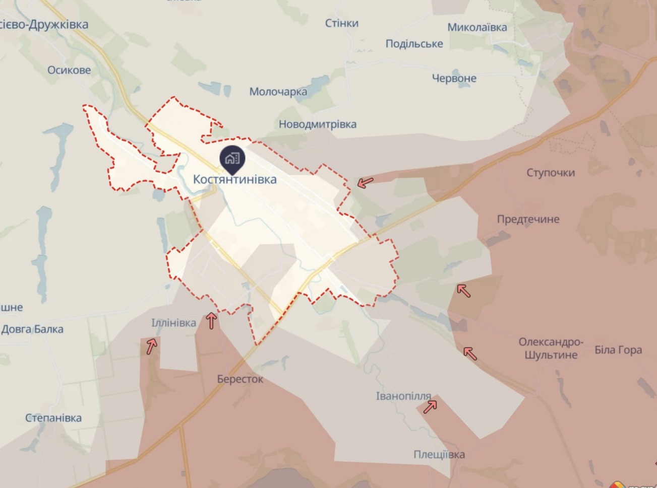 Ориентировочная карта боевых действий по состоянию на 12 июня в 16:48 / DeepStateMap