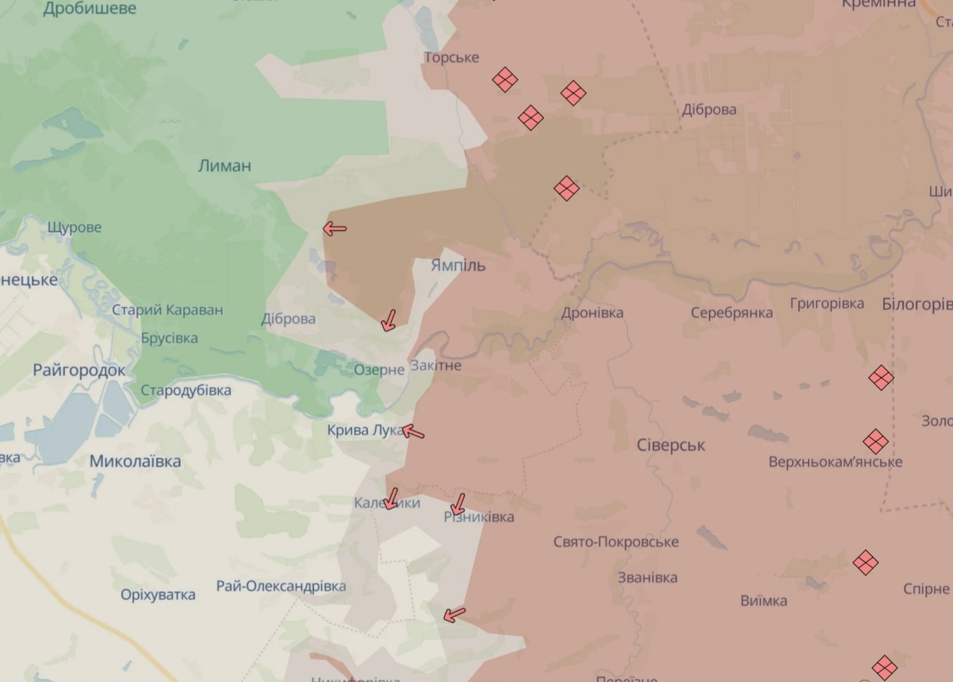 Ориентировочная карта боевых действий по состоянию на 12 июня в 16:48 / DeepStateMap