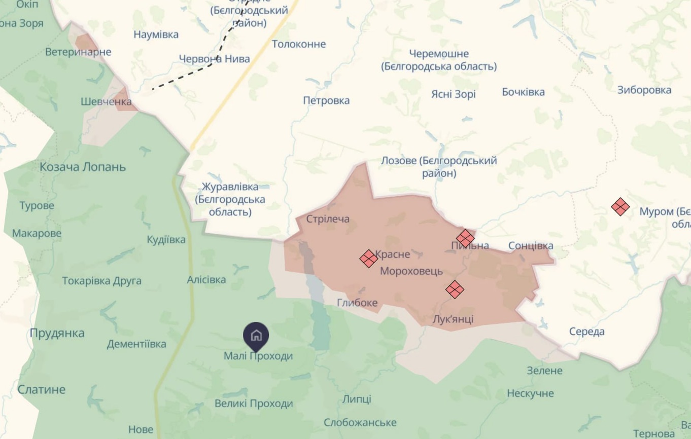 Ориентировочная карта боевых действий на 26 июля в 23:19/DeepStateMap