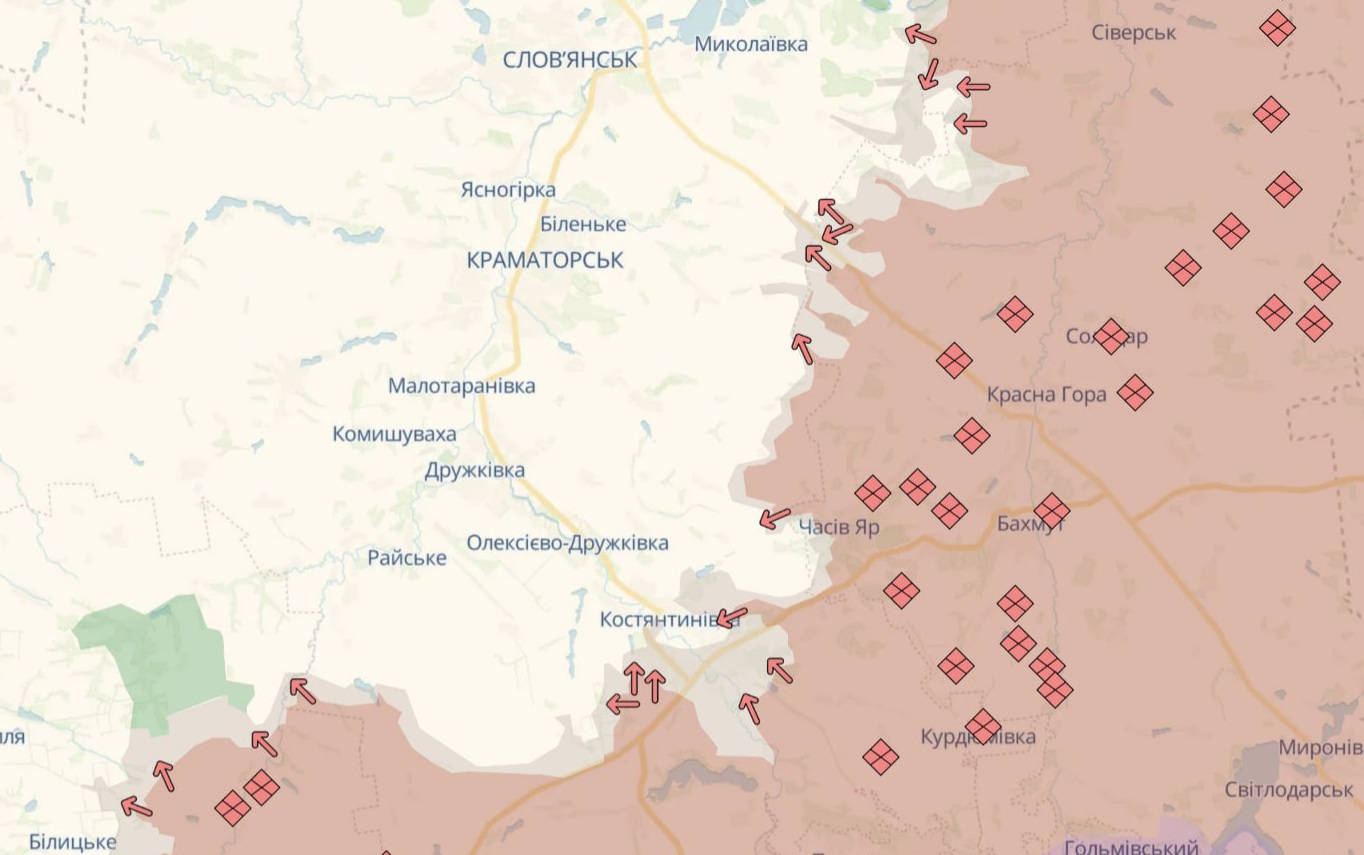 Ориентировочная карта боевых действий на 3 июля в 15:16/DeepStateMap