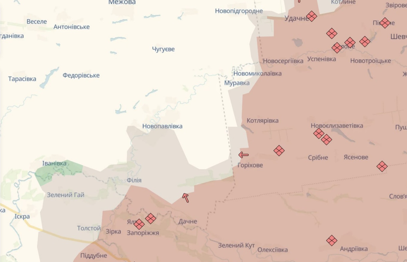 Ориентировочная карта боевых действий по состоянию на 26 июля в 23:19/DeepStateMap
