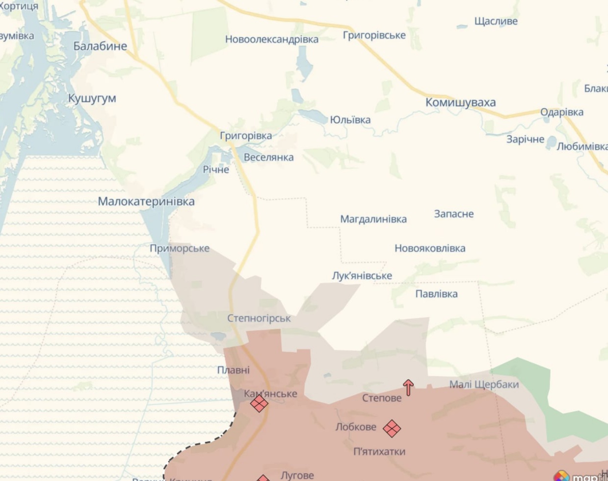 Ориентировочная карта боевых действий по состоянию на 3 июля в 15:16/DeepStateMap