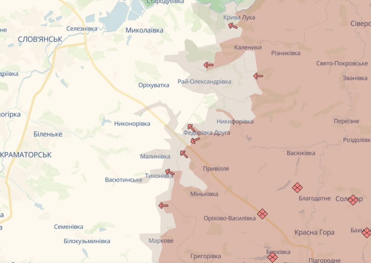 Примерная карта боевых действий на 22 августа в 14:41/DeepStateMap
