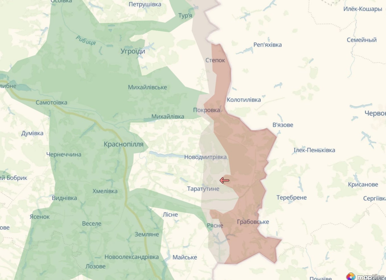 Ориентировочная карта боевых действий по состоянию на 2 августа в 23:02/DeepStateMap