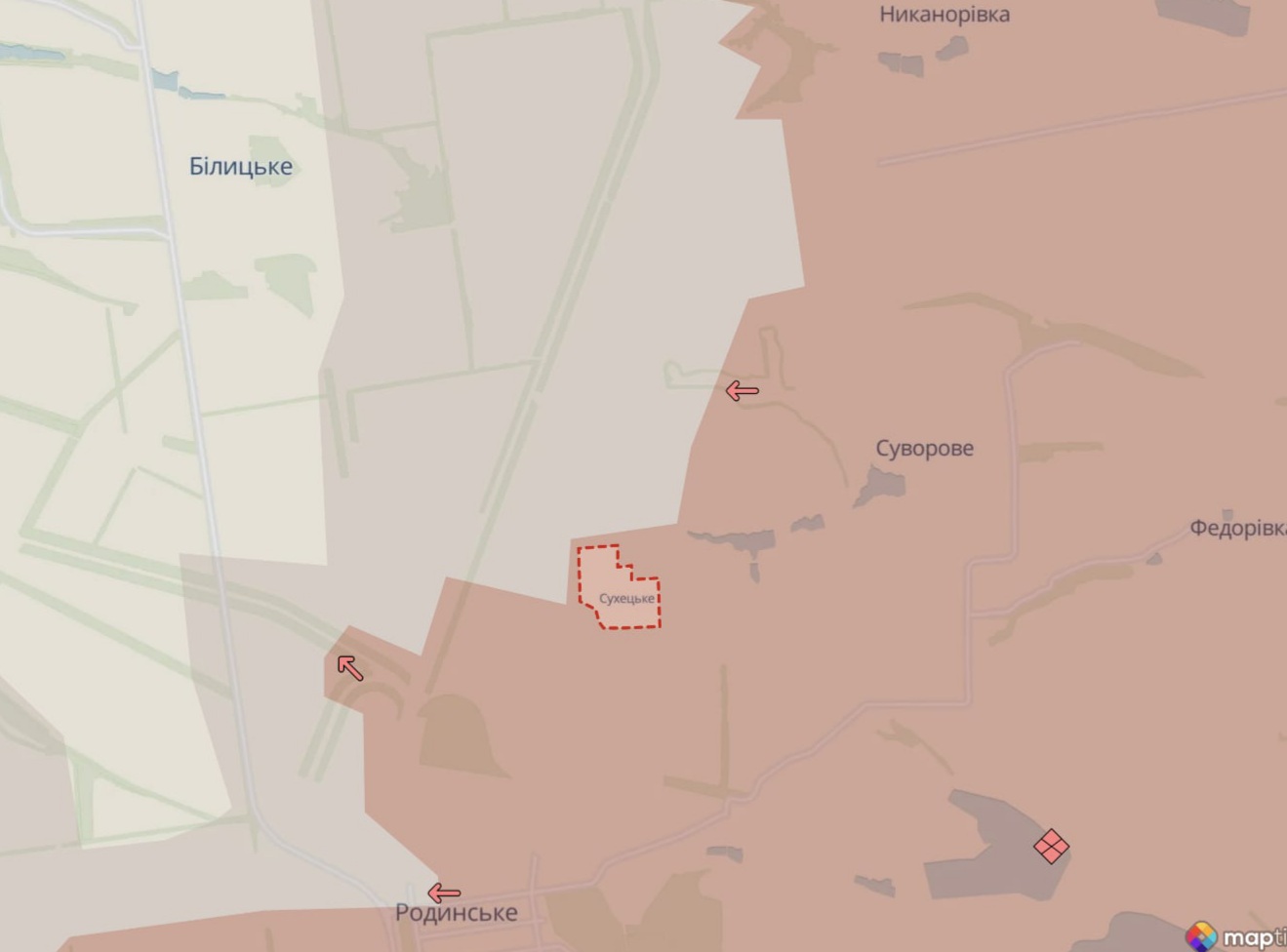 Ориентировочная карта боевых действий на 1 августа в 22:24/DeepStateMap
