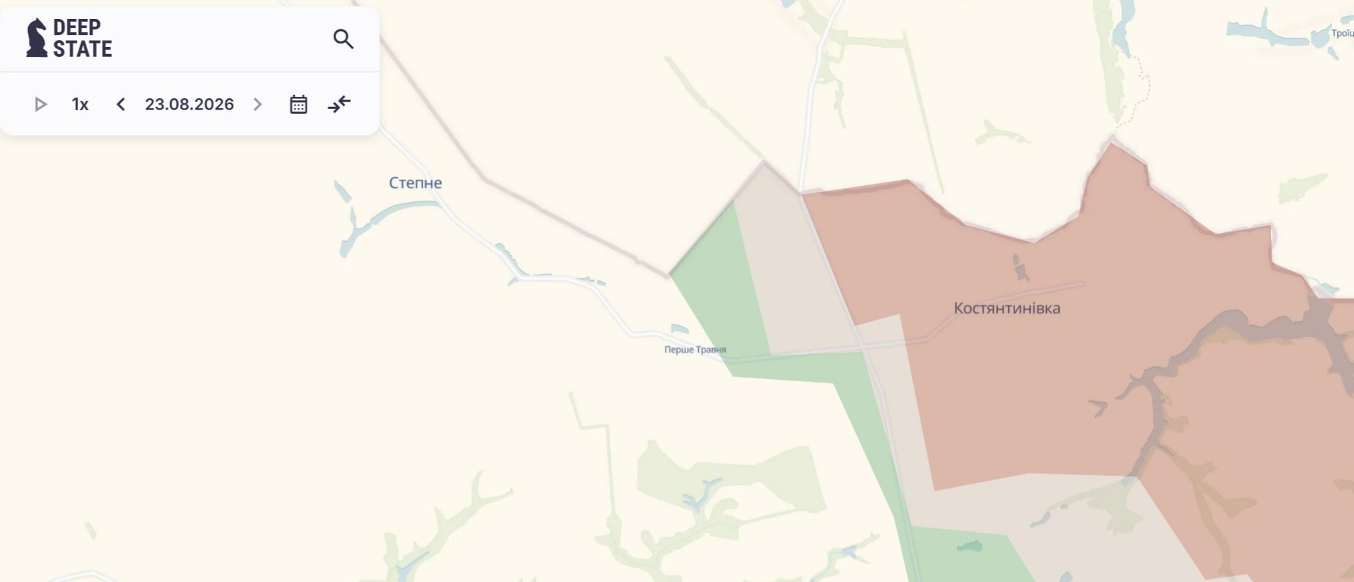 Ориентировочная карта боевых действий по состоянию на 23 августа в 21:29/DeepStateMap
