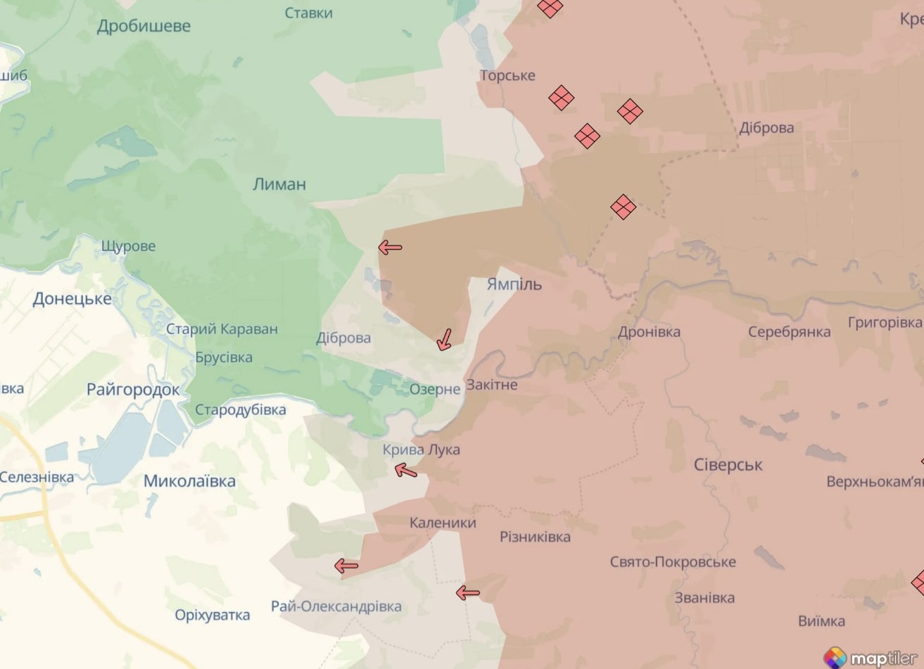 Ориентировочная карта боевых действий на 16 августа в 21:59/DeepStateMap
