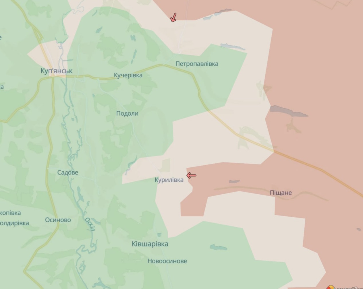 Ориентировочная карта боевых действий на 16 августа в 21:59/DeepStateMap