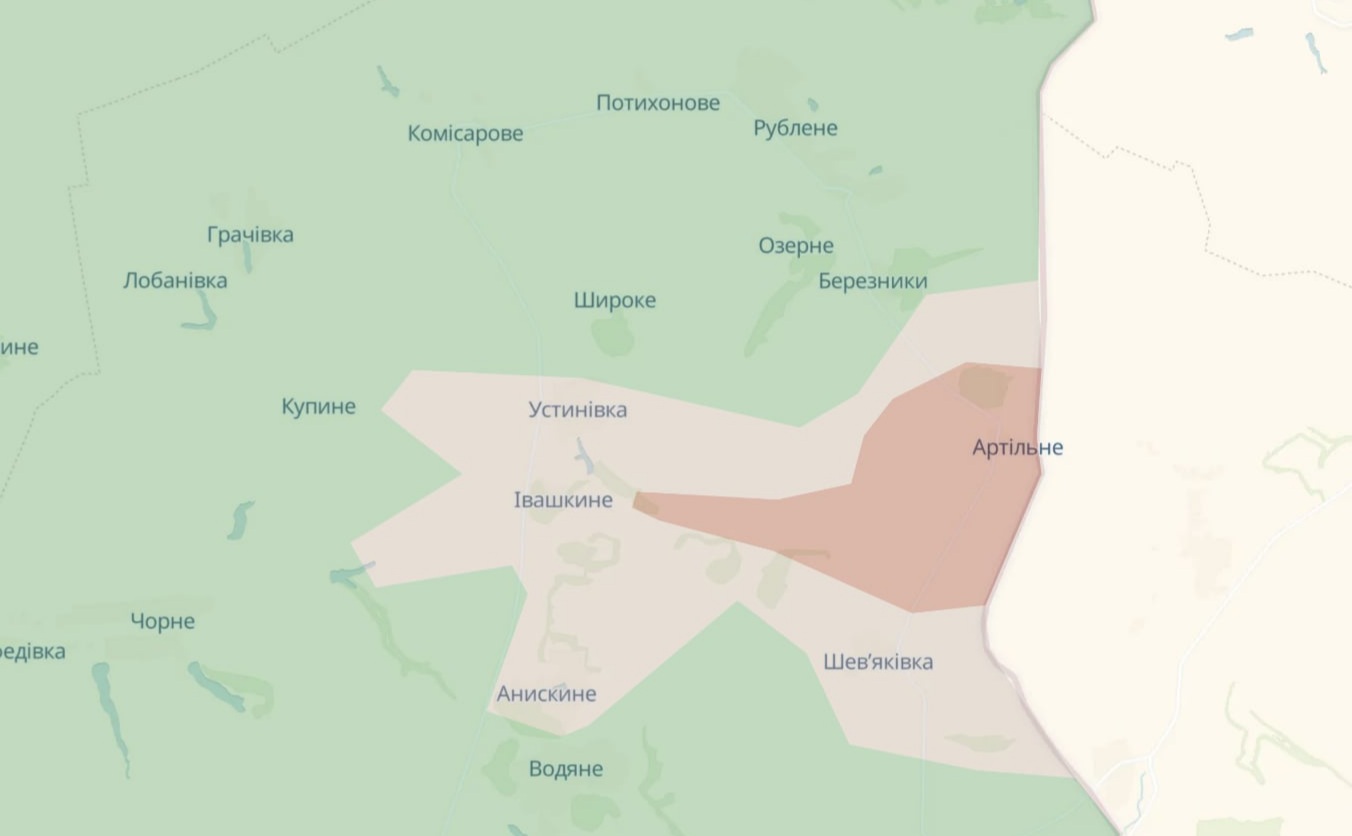 Ориентировочная карта боевых действий на 22 августа в 14:41/DeepStateMap