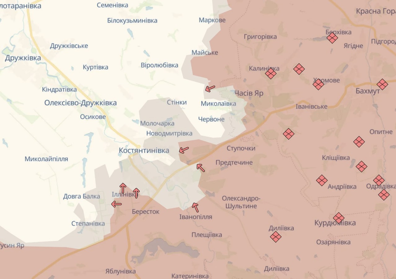 Ориентировочная карта боевых действий по состоянию на 7 августа в 22:31/DeepStateMap
