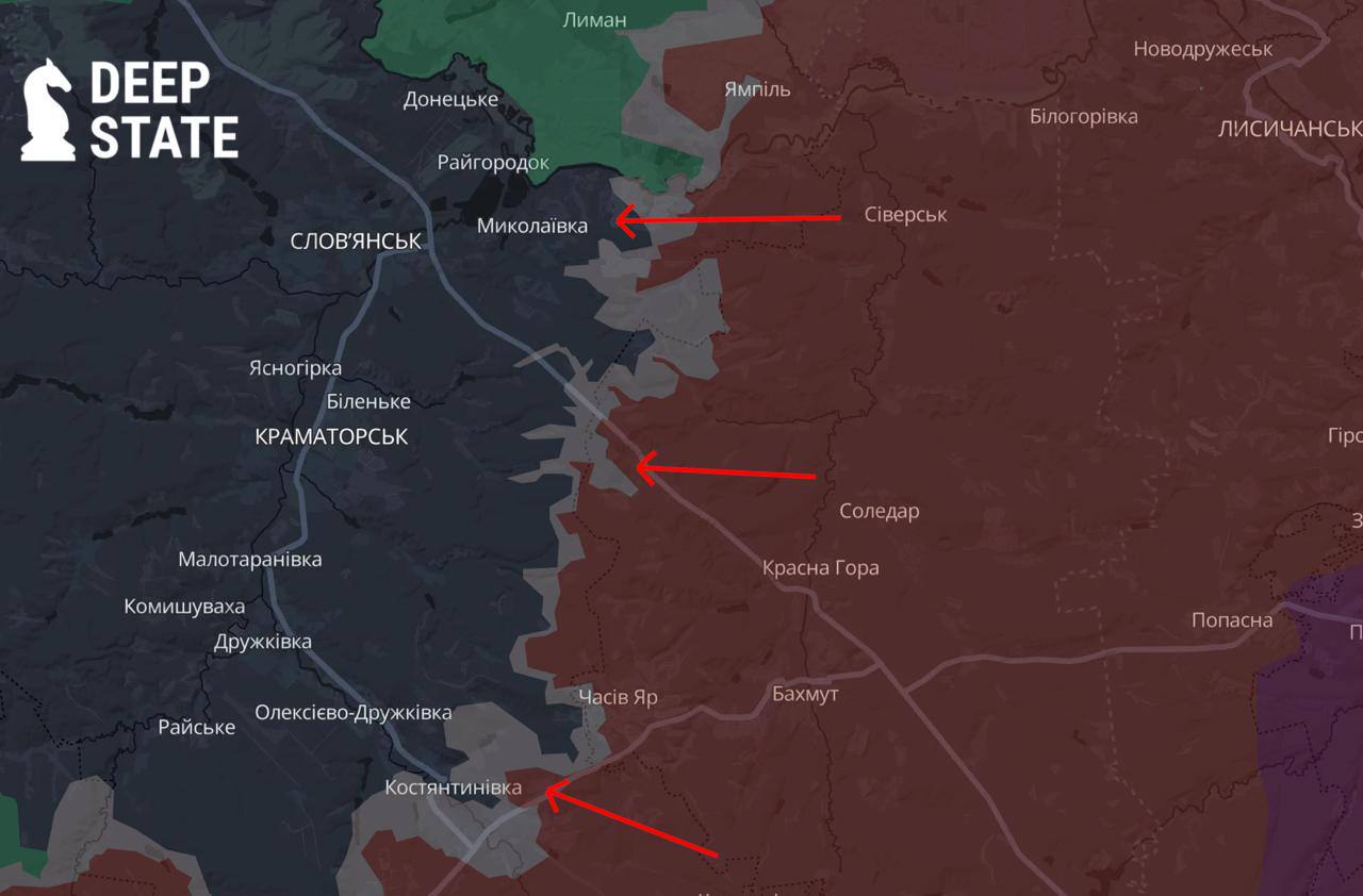 Ориентировочная карта боевых действий по состоянию на 25 августа в 15:50 / DeepStateMap