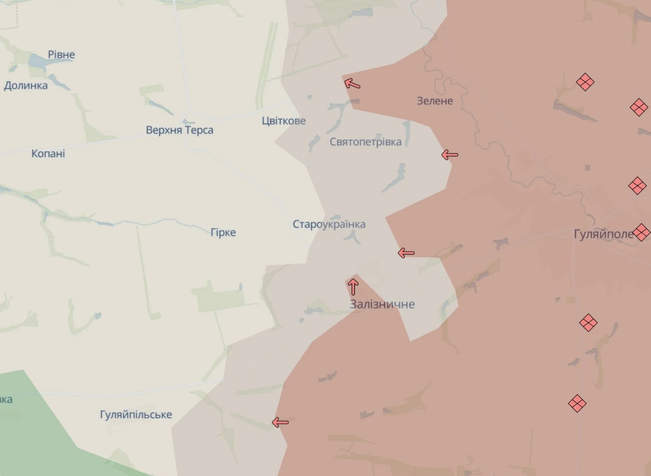 Ориентировочная карта боевых действий по состоянию на 1 августа в 22:24/DeepStateMap