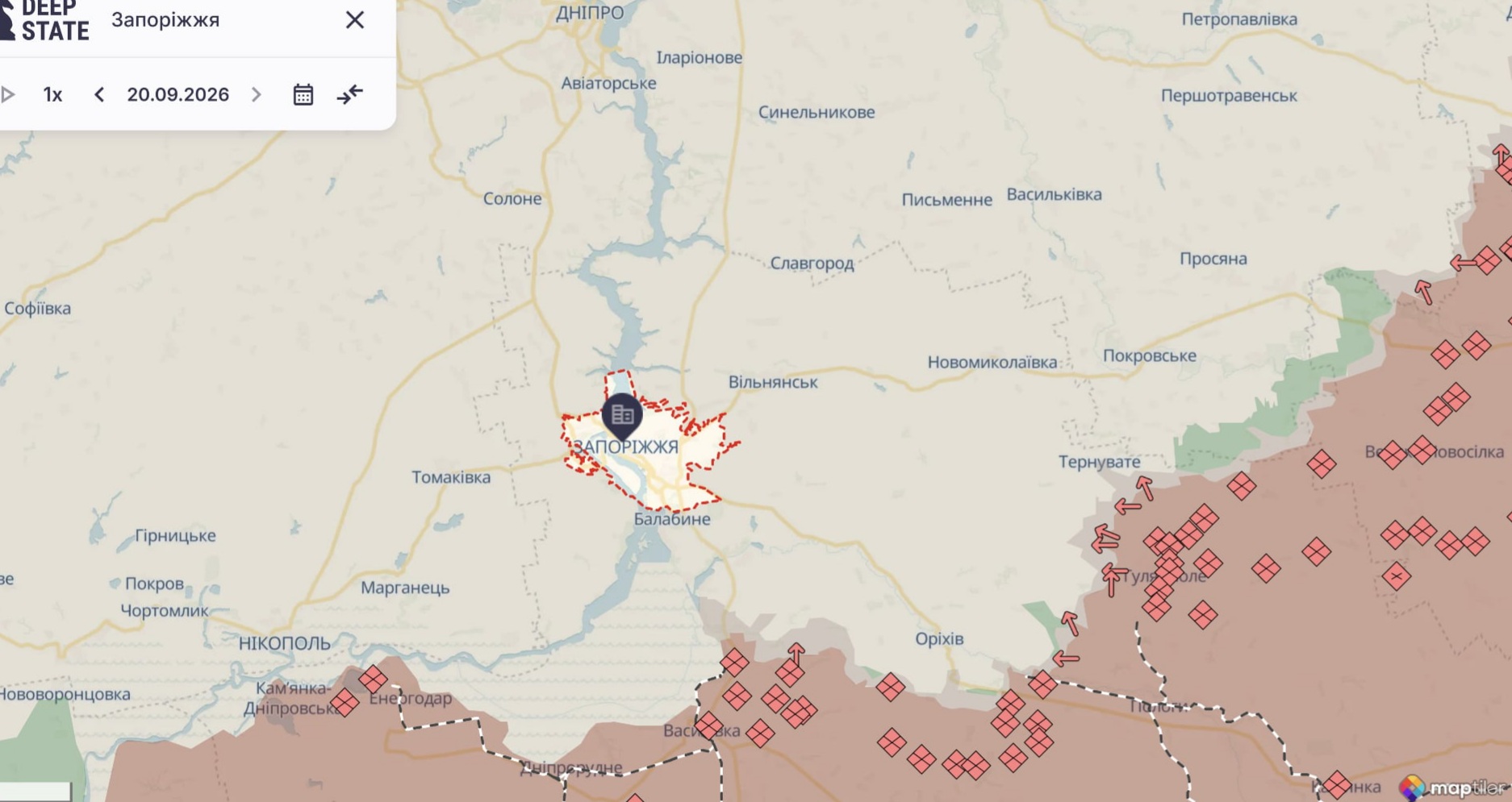 Ориентировочная карта боевых действий по состоянию на 20 сентября в 09:09 / DeepStateMap
