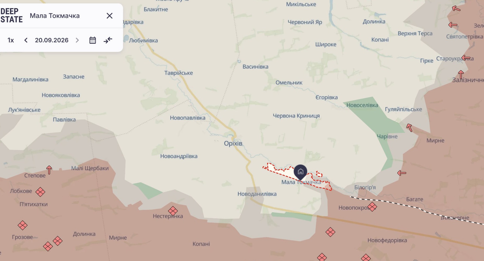 Ориентировочная карта боевых действий по состоянию на 20 сентября в 09:09 / DeepStateMap
